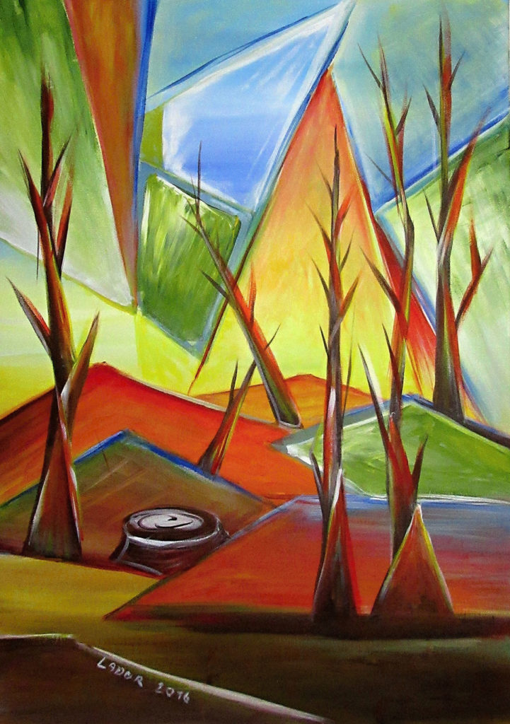 Lesáček akryl plátno 50x70cm 2016