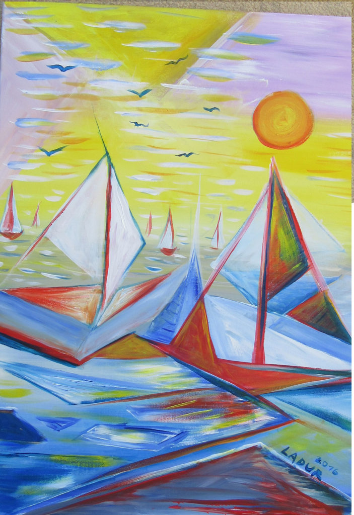 Loďky akryl plátno 2016