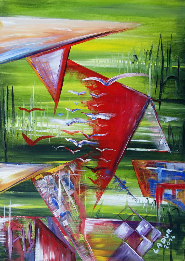 Rozjezdy akryl plátno 50x70cm 2016